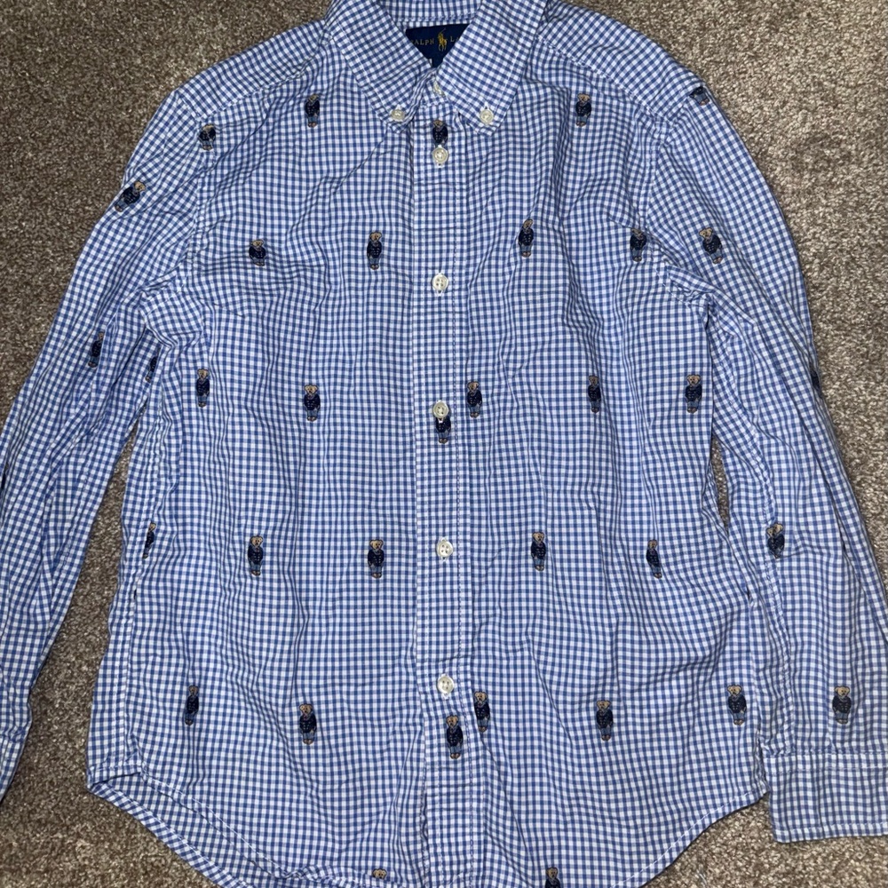 Ralph Lauren Blue Checkered Kids Button Down Shirt